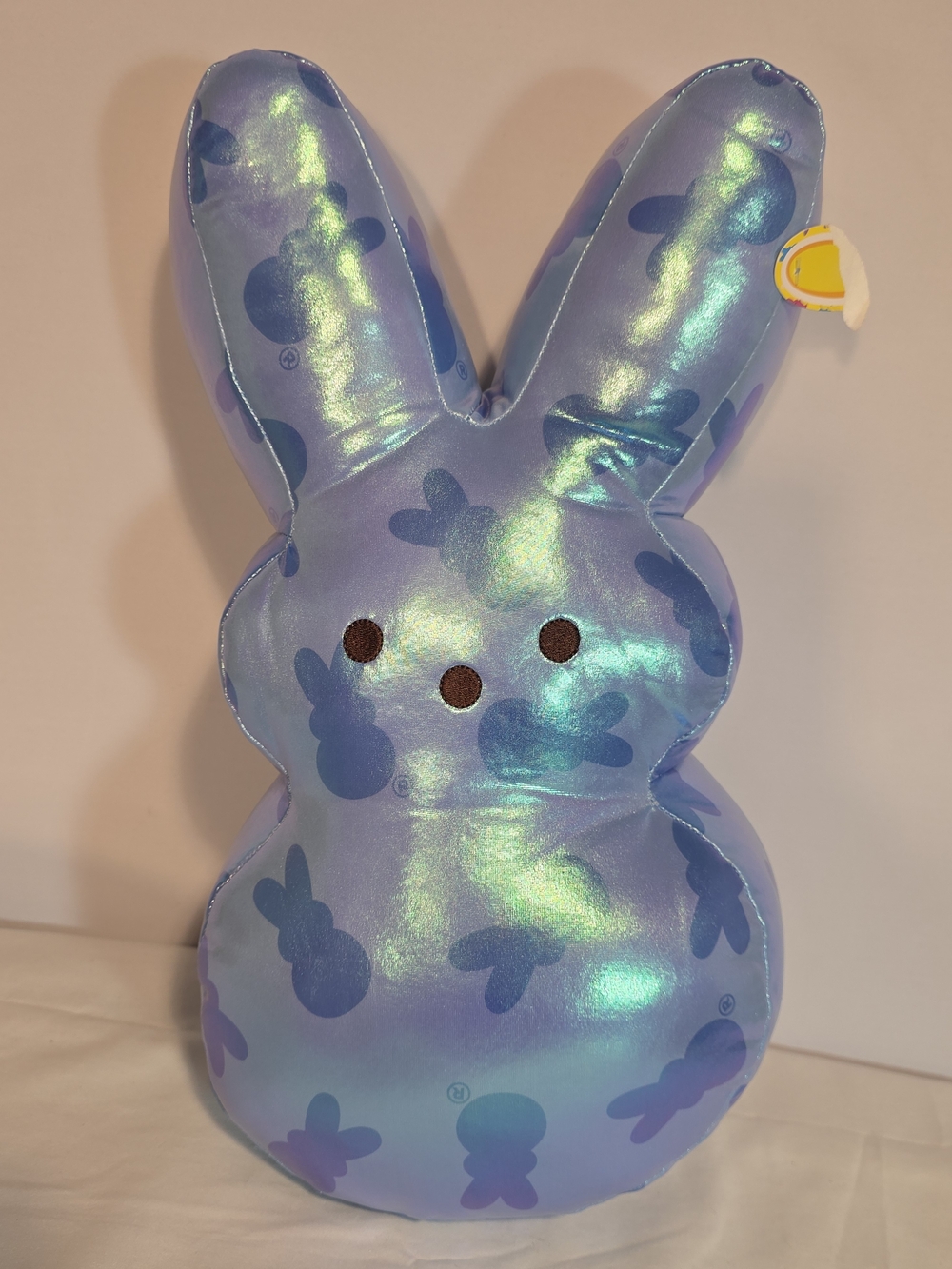Dandee 15” Peeps Shiny Metallic Blue Bunny Easter Plush Pillow New W/ Tags RARE